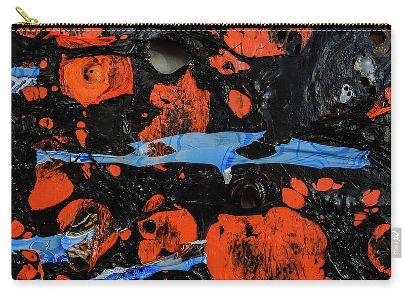Abstract Zip Pouch featuring the mixed media Plastic Series Two by Rowan Lyford