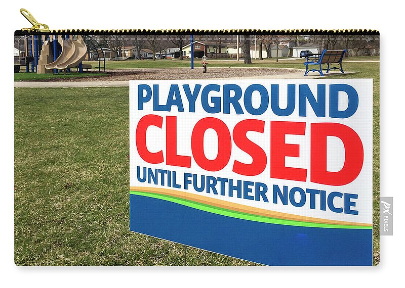 Playground Closed Zip Pouch featuring the photograph Playground Closed by Patty Colabuono