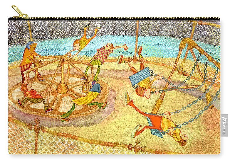 Playground Zip Pouch featuring the digital art Playground by Hone Williams