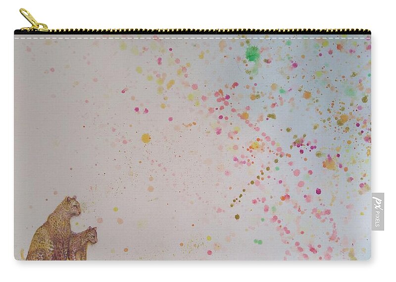 Leopard Zip Pouch featuring the painting Playing In Abstract #6 by Sukalya Chearanantana