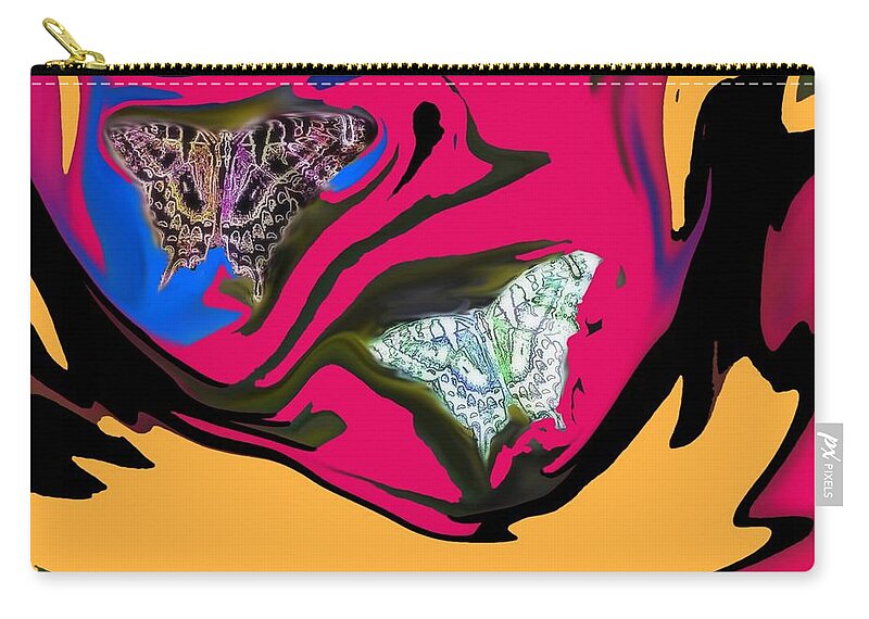 Butterfly Zip Pouch featuring the digital art Pleasant Adriftness by Andy Rhodes