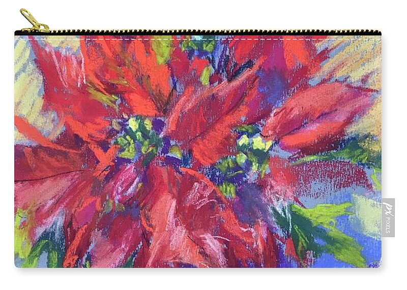 Poinsettia Zip Pouch featuring the painting Poinsettia by Carol Berning