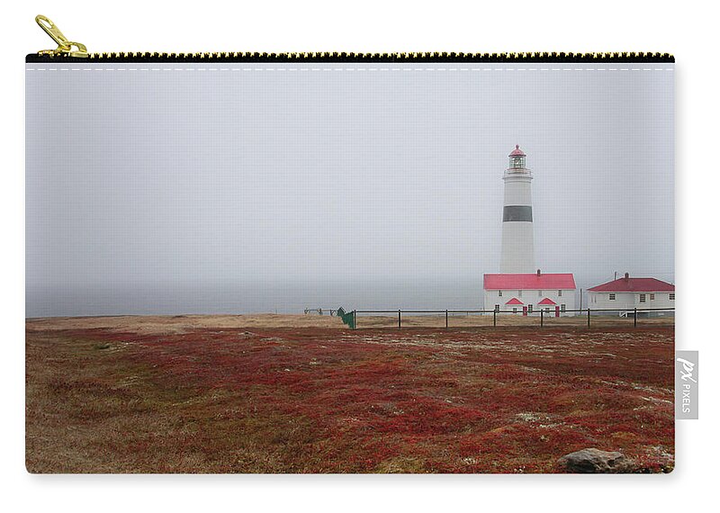 'tallest Lighthouse In Atlantic Canada' Zip Pouch featuring the photograph Point Amour Lighthouse in L'Anse-Amour by Makiko Ishihara