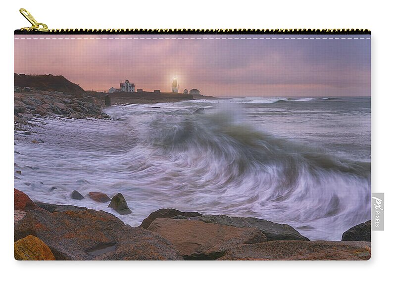 Rhode Island Zip Pouch featuring the photograph Point Judith's Light by Darren White