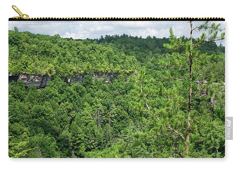 Obed Zip Pouch featuring the photograph Point Trail At Obed 7 by Phil Perkins