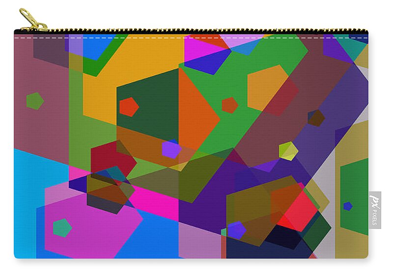 Abstract Zip Pouch featuring the digital art Poly's theme by George Pennington