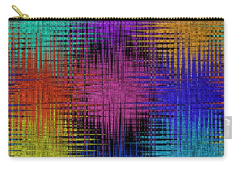 Abstract Carry-all Pouch featuring the digital art Pom Poms Fireworks - Abstract by Ronald Mills