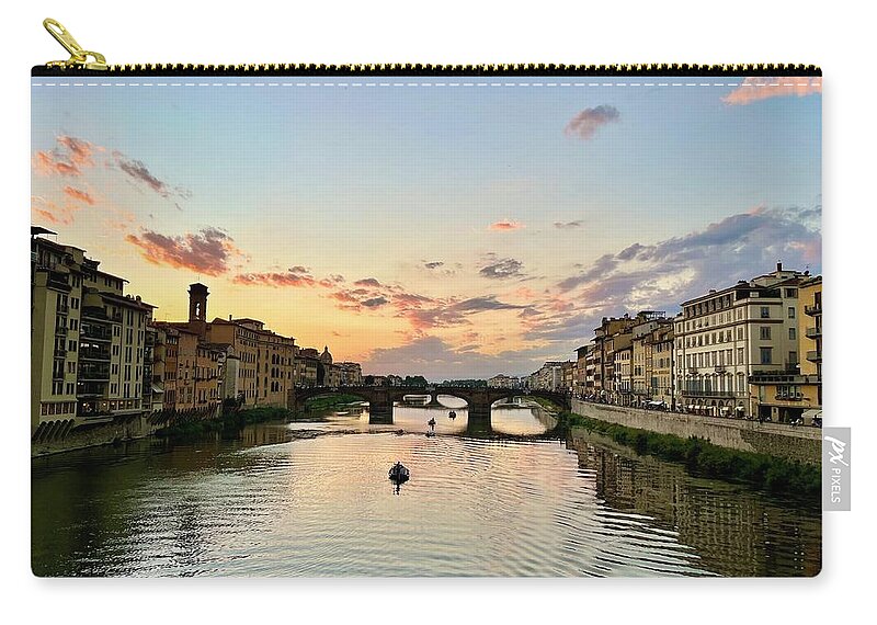  Zip Pouch featuring the photograph ponte Santo Spirito by Judy Frisk
