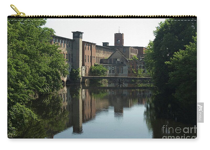 Old Mill Zip Pouch featuring the photograph Pontiac Mills by Robert Suggs
