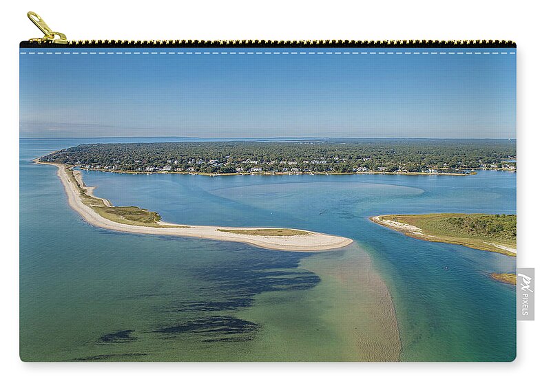 Mashpee Zip Pouch featuring the photograph Popponesset Spit by Veterans Aerial Media LLC