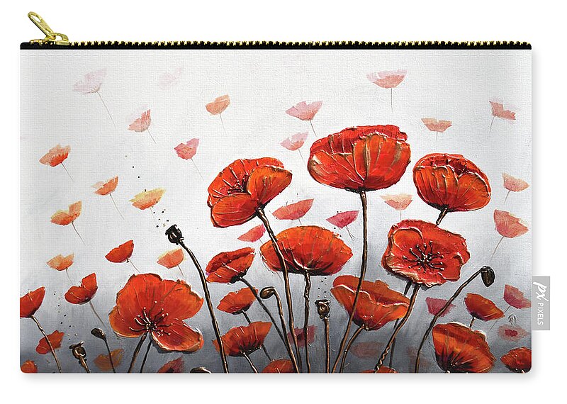 Red Poppies Carry-all Pouch featuring the painting Poppy Summer Delight by Amanda Dagg