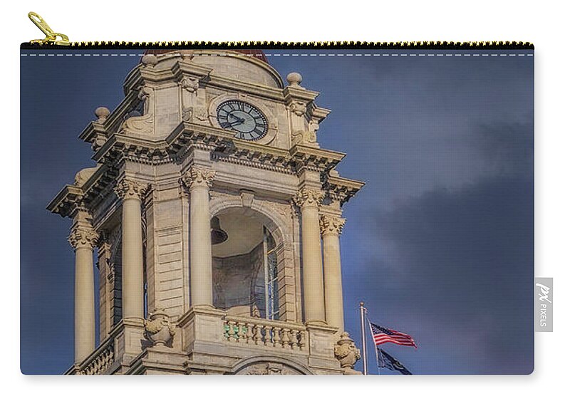 Portland Zip Pouch featuring the photograph Portland City Hall Building by Susan Candelario