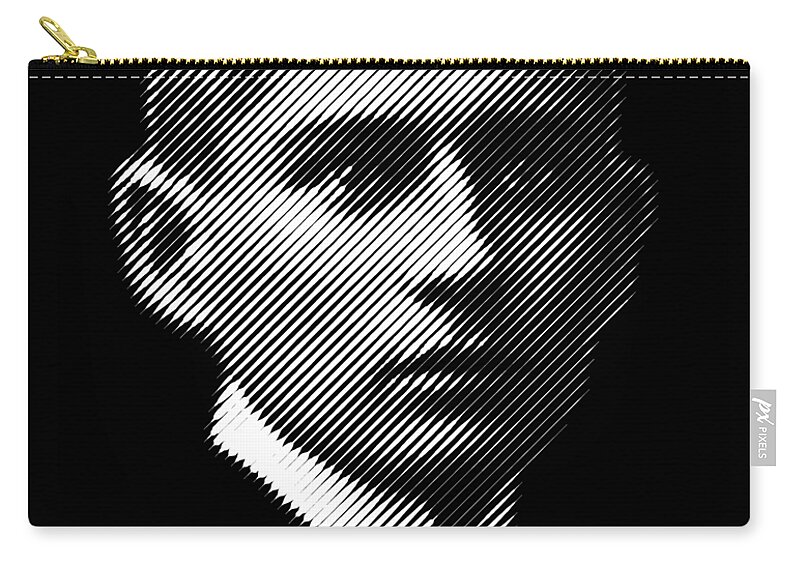 Sophisticated Carry-all Pouch featuring the digital art Portrait of a writer Franz Kafka  by Cu Biz