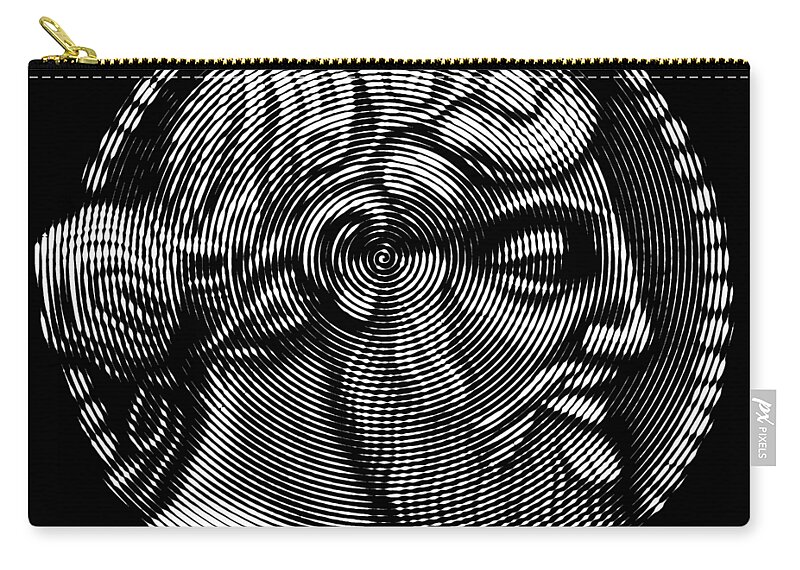 Famous Carry-all Pouch featuring the digital art portrait of Dionysus aka Bacchus , God of winemaking and wine by Cu Biz