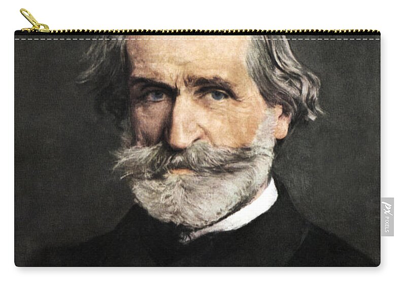 Verdi Zip Pouch featuring the painting Portrait Of Giuseppe Verdi By Giovanni Boldini, Detail by Giovanni Boldini