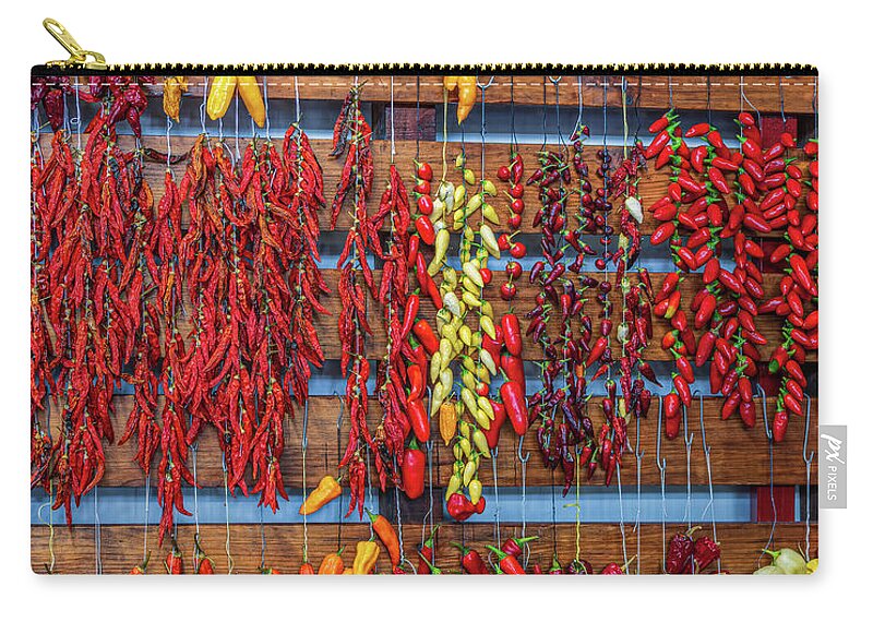 Peppers Zip Pouch featuring the photograph Portuguese Peppers by Steven Sparks