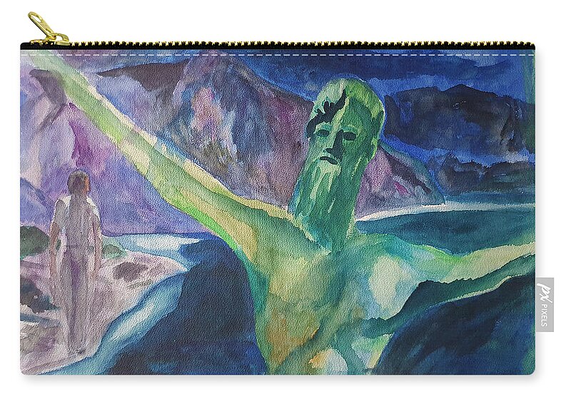 Masterpiece Paintings Zip Pouch featuring the painting Poseidon by Enrico Garff