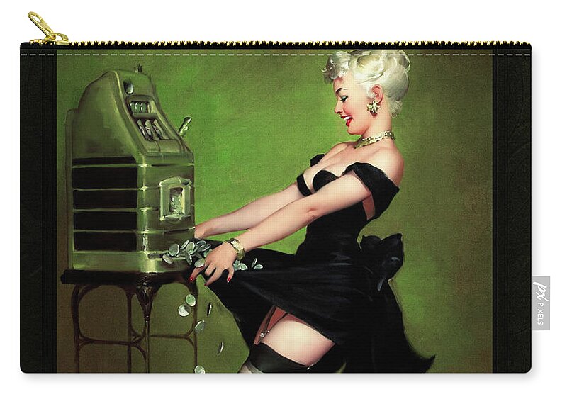 Pot Luck Carry-all Pouch featuring the painting Pot Luck by Gil Elvgren Vintage Illustration Xzendor7 Art Reproductions by Rolando Burbon