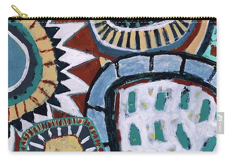 Earth Tones Carry-all Pouch featuring the painting Pottery Dream by Cyndie Katz