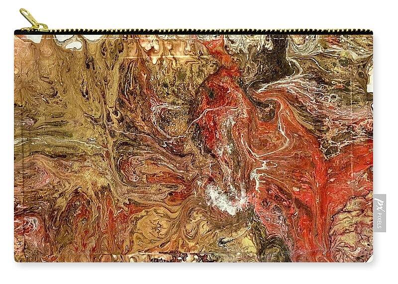 Acrylic Zip Pouch featuring the painting Pour II The Phoenix by David Euler