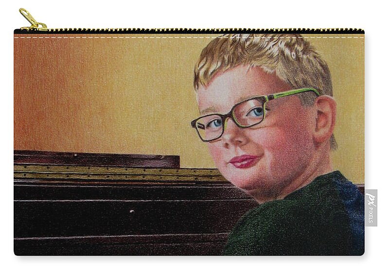 Piano Zip Pouch featuring the drawing Practice Makes Perfect by Kelly Speros