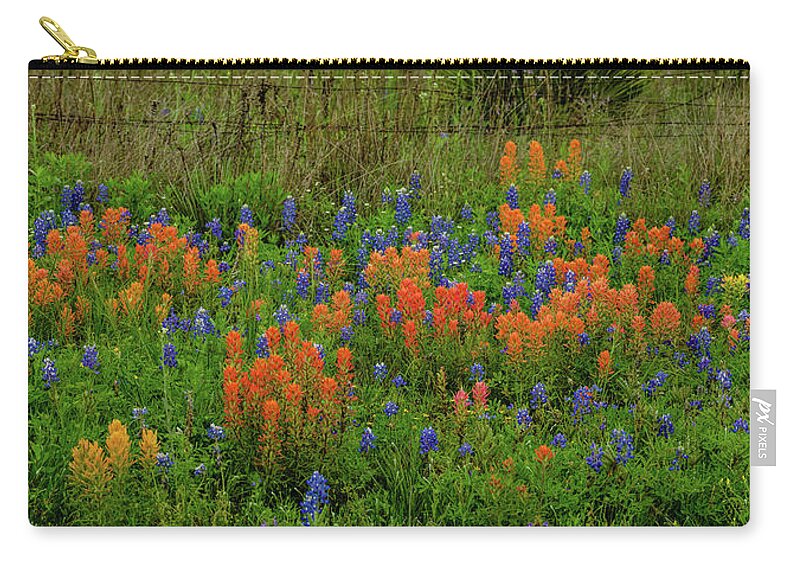 Texas Bluebonnets Zip Pouch featuring the photograph Prairie Spring by Johnny Boyd