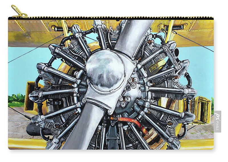 Airplane Carry-all Pouch featuring the painting Pratt and Whitney 985 by Karl Wagner
