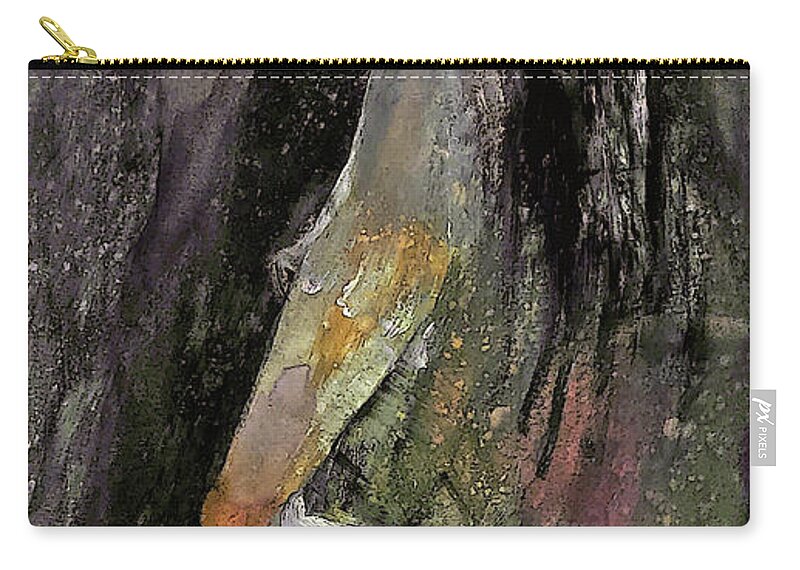 Fear Zip Pouch featuring the painting Pray For Her Painting by Lisa Kaiser