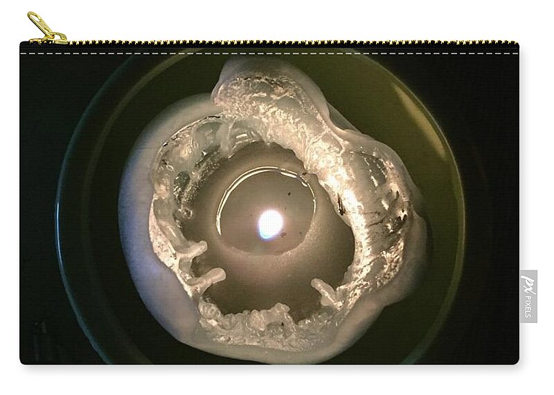 Circle Zip Pouch featuring the photograph PrayerCandle by Mary Kobet