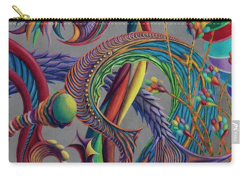 Abstract Zip Pouch featuring the drawing PreHistoric Candy by Scott Brennan