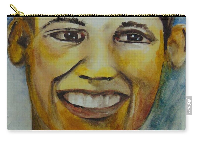 Politics Carry-all Pouch featuring the painting President Barack Obama by Saundra Johnson