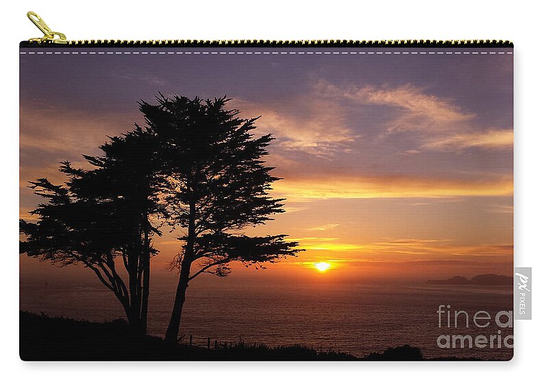 San Francisco Presidio Zip Pouch featuring the photograph Presidio Tree Sunset by Tony Lee