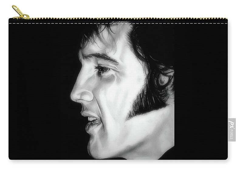 Elvis Zip Pouch featuring the drawing Presley by Fred Larucci