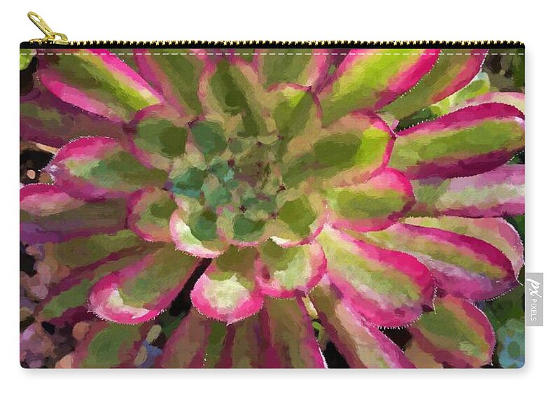 Succulent Zip Pouch featuring the photograph Pretty Colorful Succulent by Katherine Erickson