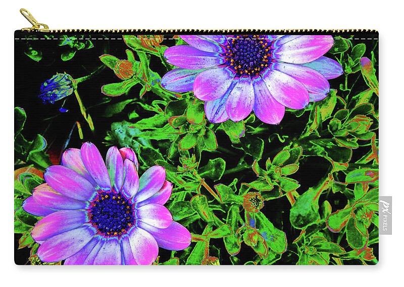 Pink Zip Pouch featuring the photograph Art Deco Pretty Pink Flowers by Andrew Lawrence