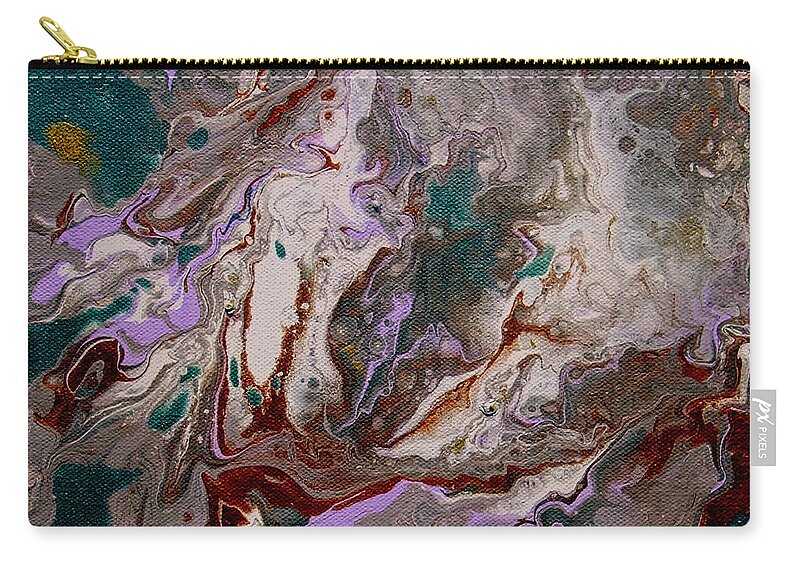 Primordial Zip Pouch featuring the painting Primordial Soup by Vallee Johnson