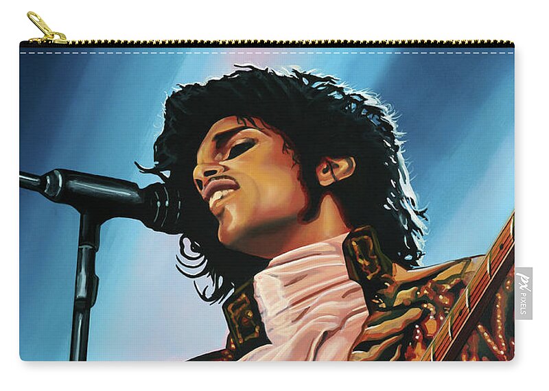 Realistic Painting Zip Pouch featuring the painting Prince Painting by Paul Meijering
