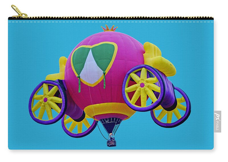 Hot Air Balloon Zip Pouch featuring the photograph Princess Carriage - Hot Air Balloon - Transparent by Nikolyn McDonald