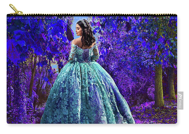 Princess Purple Zip Pouch featuring the photograph Princess Purple in her Forest by Marilyn MacCrakin