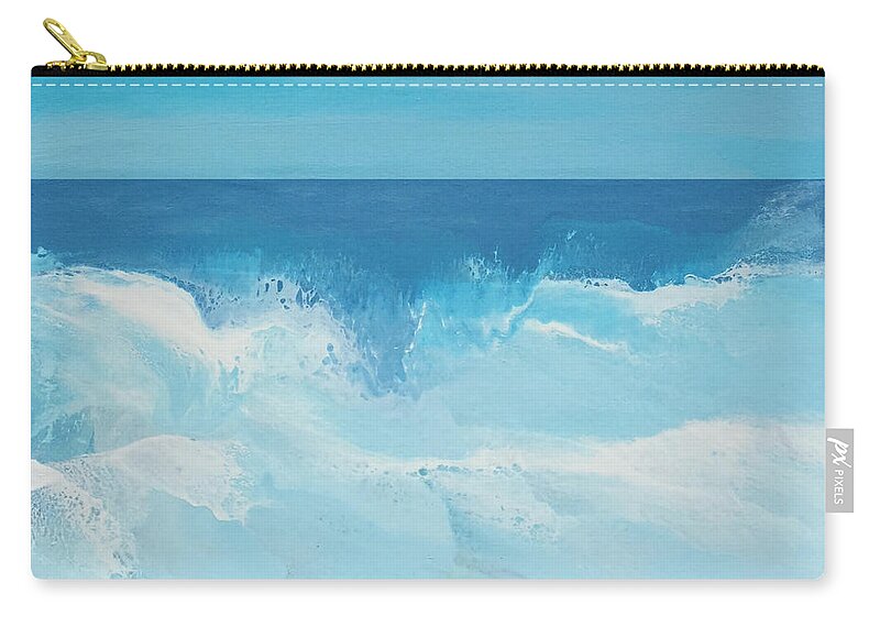 Beach Zip Pouch featuring the mixed media Private Beach by Linda Bailey