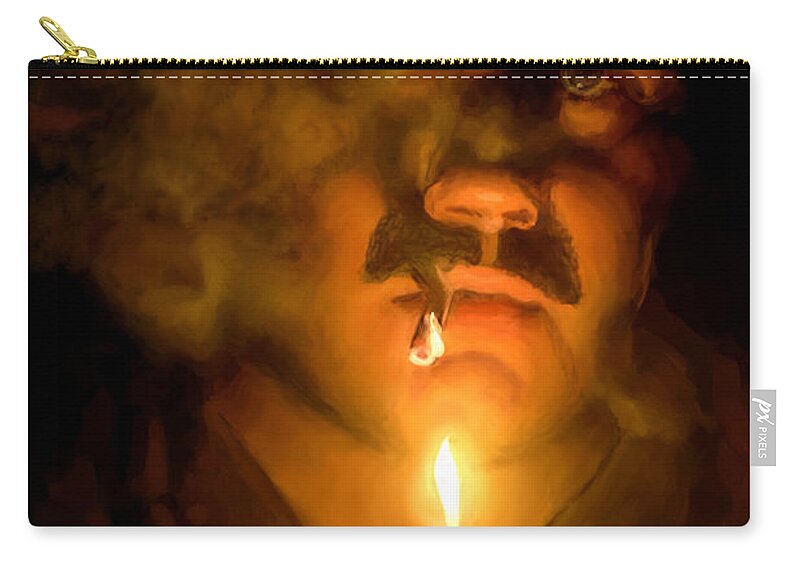 Cigarette Zip Pouch featuring the painting Private Detective by Joel Smith