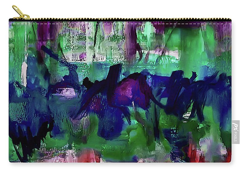 Abstract Zip Pouch featuring the painting Project Concept by Lisa Kaiser