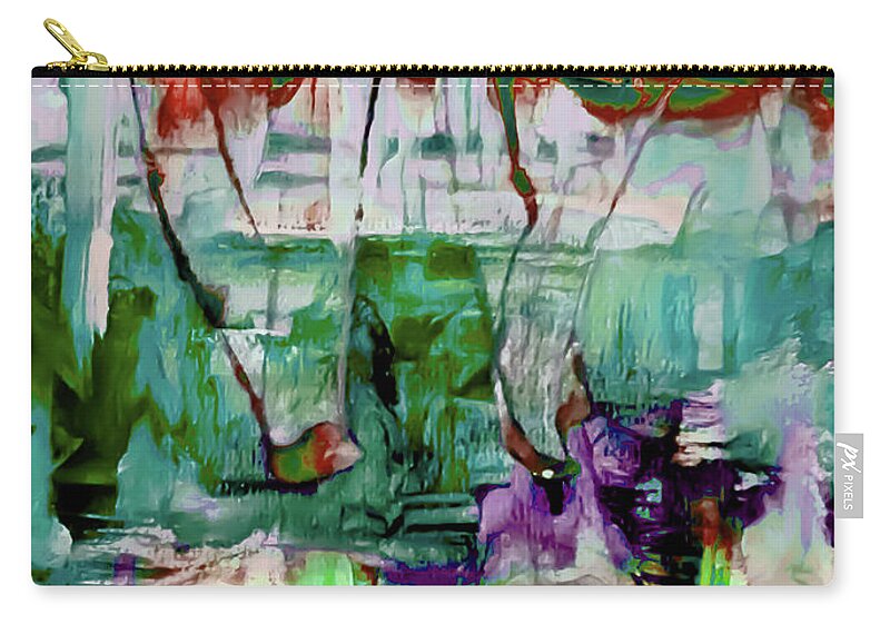 Green Zip Pouch featuring the painting Project Green Concept by Lisa Kaiser