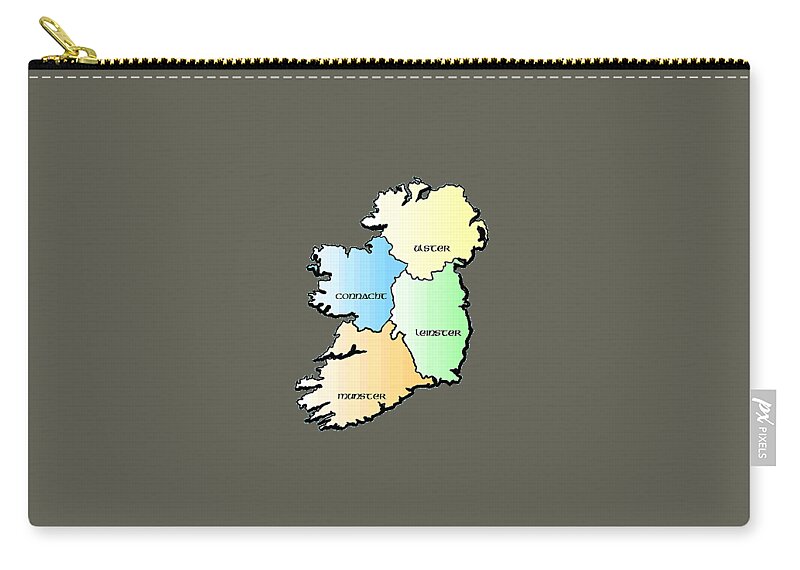  Zip Pouch featuring the painting Provinces of Ireland by Val Byrne