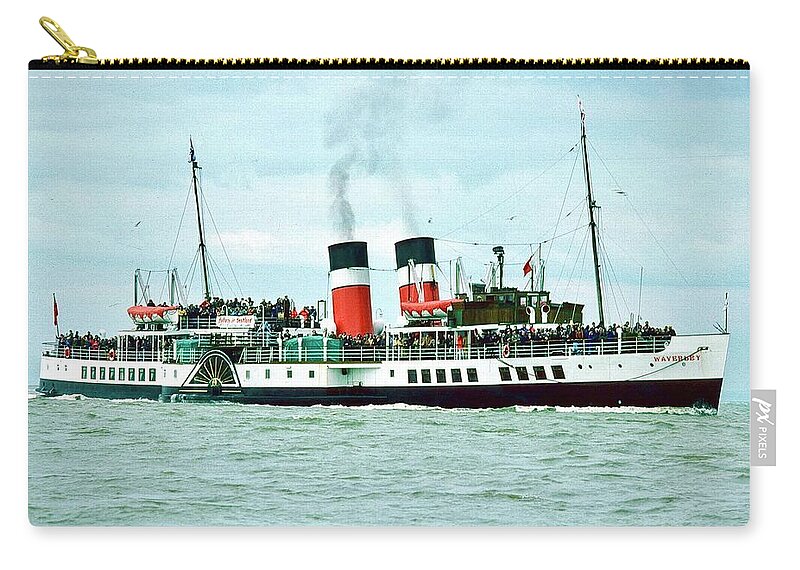 Ps Waverley Zip Pouch featuring the photograph PS Waverley Paddle Steamer 1977 by Gordon James