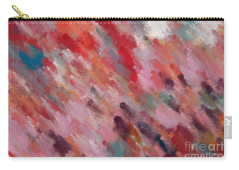 Red Zip Pouch featuring the painting Psalm 119 64. Jesus Is Speaking. Bible Verse Christian Inspiration Scripture Wall Art by Mark Lawrence