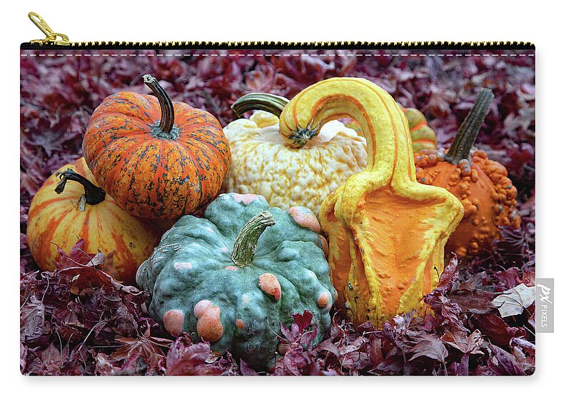 Halloween Zip Pouch featuring the photograph Pumpkin Party by Gina Fitzhugh