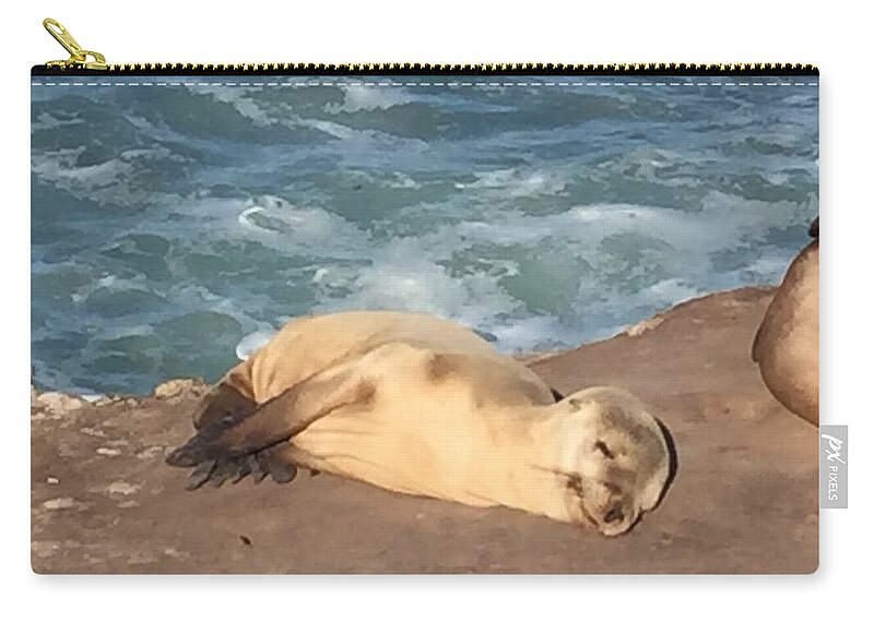 Seal Zip Pouch featuring the photograph Pure Contentment by Lisa White