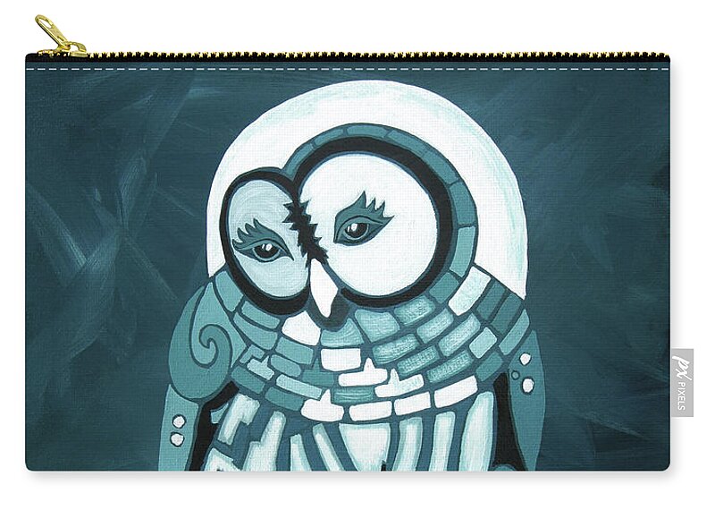 Barred Owl Art Zip Pouch featuring the painting Purity in the Moonlight by Barbara Rush