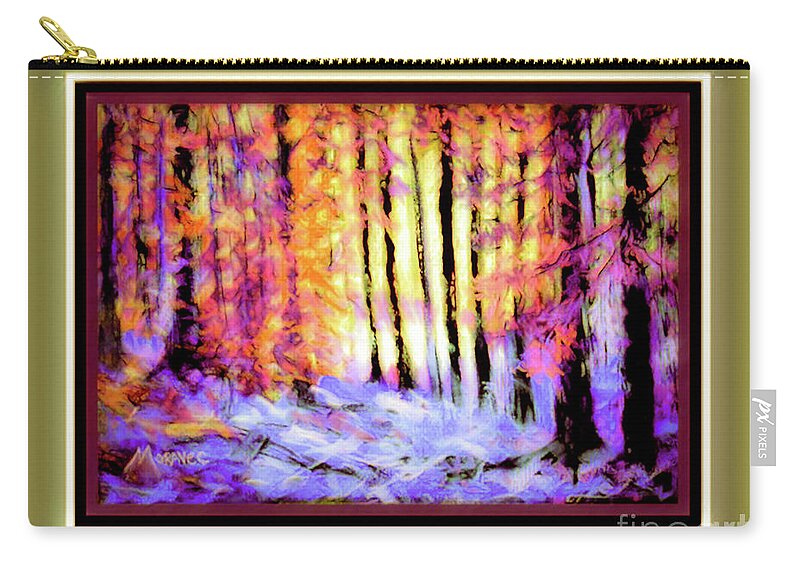 Zip Pouch featuring the pastel Purple and Pine by Shirley Moravec